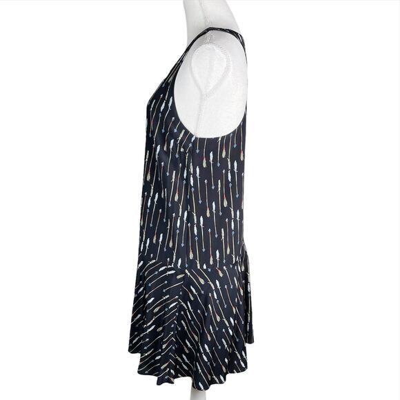 Joie Arianna Silk Dress Arrow Print Swingy Sleeveless Racerback Tank Dress S - Picture 6 of 9